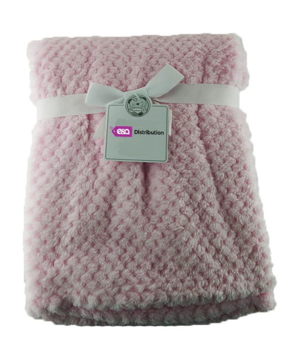 Luxury waffle Blanket Pink plain Design - E&A Distribution