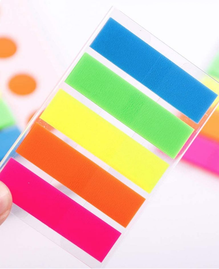 Sticky Text Highlighter Strips | includes 5 Colours - E&A Distribution