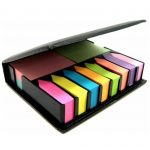 sticky notes and holder with 12 assorted colours including 4 rectangular pads and 8 arrow index