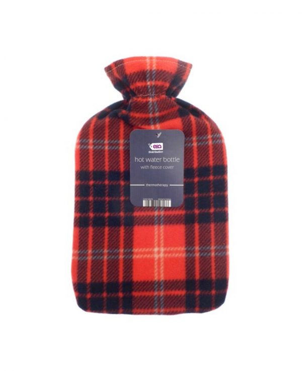 red tartan hot water bottle Fleece Hot Water Bottle cover pattern, uk, wool fleece hot water bottle, fleece neck, argos