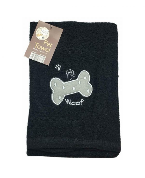 Black cotton towel 60x120cm