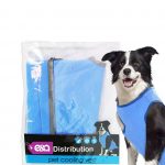 Reflective pet cooling vest in blue