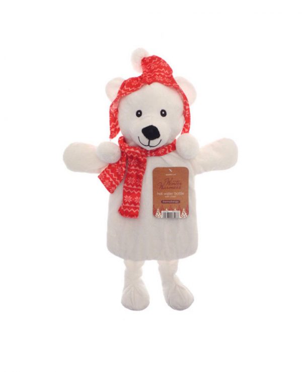 Christmas Novelty Hot Water Bottles- Polar Bear, Christmas hot water bottle cover, christmas gift hot water bottle, christmas novelty hot water bottle cover