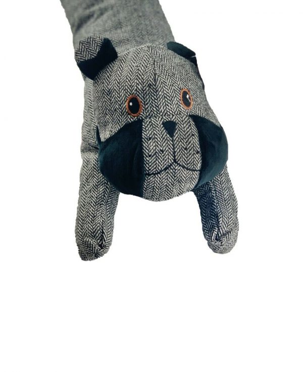 Grey Dog Herringbone Door Draught excluder-animal door draught excluder, funky draught excluders, sausage dog draught excluder, sausage dog draught excluder sewing pattern