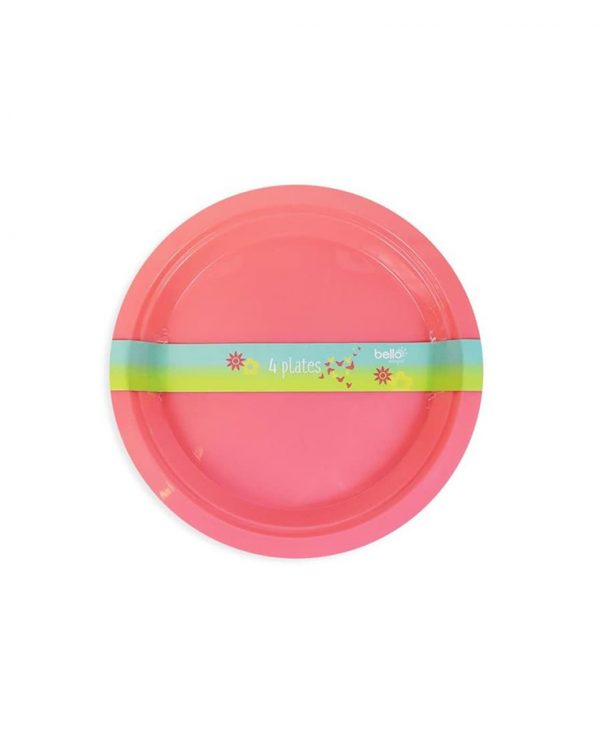 Pink Plate- strong reusable plastic plates, reusable plastic plates dishwasher safe, plastic plates suitable for microwave, plastic picnic plates dishwasher safe, hard plastic plates