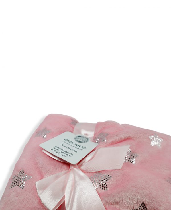 Star Pink 4 star pattern fleece blanket, star throw blanket, star blanket, baby, star fleece blanket, soft touch baby blanket