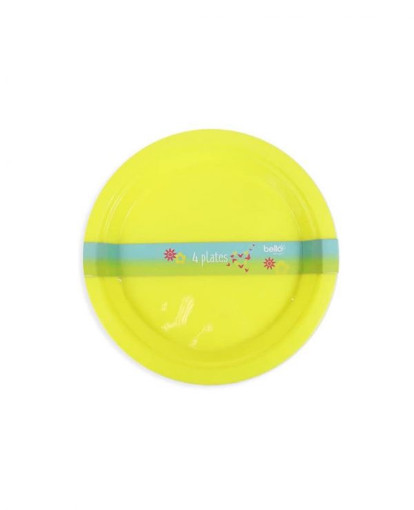 Yellow Plate- strong reusable plastic plates, reusable plastic plates dishwasher safe, plastic plates suitable for microwave, plastic picnic plates dishwasher safe, hard plastic plates