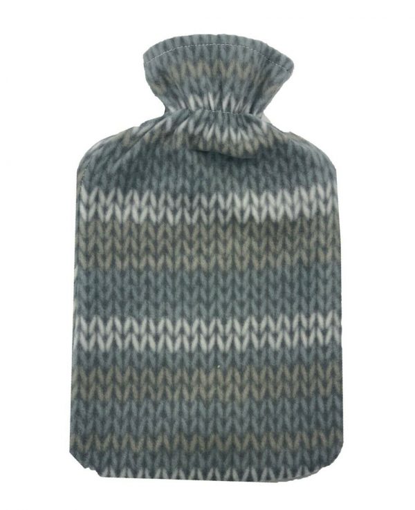 grey stripes hot water bottle Fleece Hot Water Bottle cover pattern, uk, wool fleece hot water bottle, fleece neck, argos