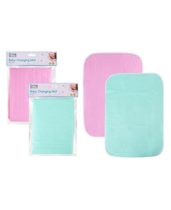 wipeable travel changing mat, portable baby changing mat, travel changing mat, waterproof changing mat, foldable changing mat, mint green and pink