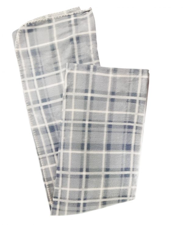 grey check tartan fleece throw blanket-throws home decor, tartan pattern throw blanket, check print fleece blanket 2