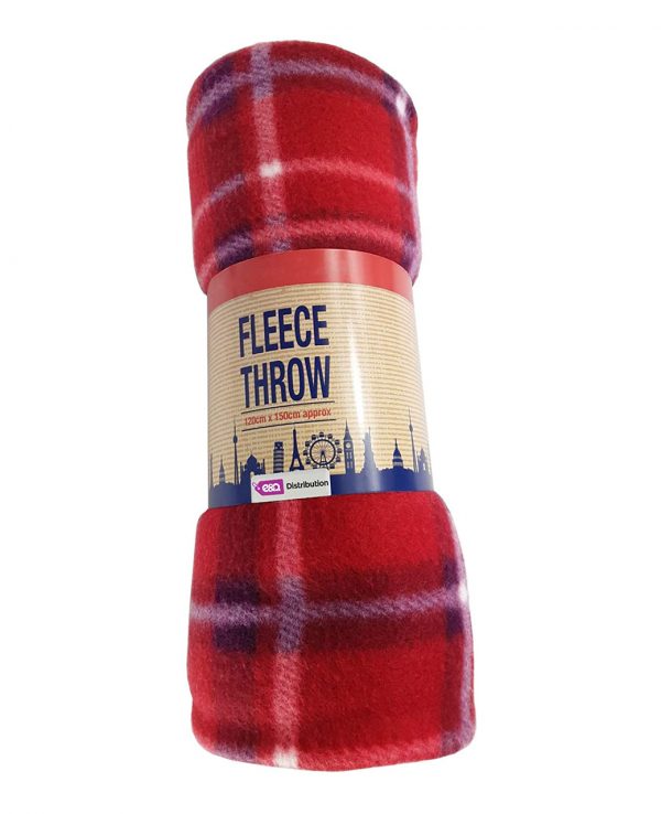 red blue check tartan fleece throw blanket-throws home decor, tartan pattern throw blanket, check print fleece blanket 2