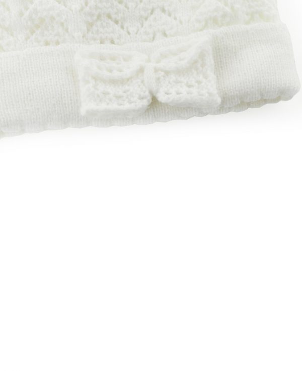 Knitted Baby Pom Bobble Hat White Cream-baby knitted hat with pom pom 4