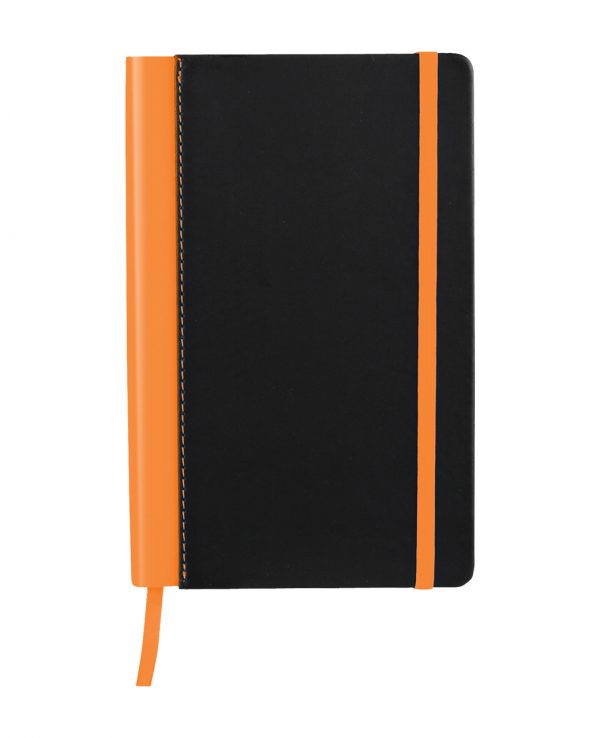 a5 hard back notebooks, feint ruled notebook orange