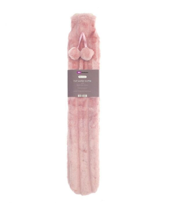 Pink Long Faux Fur Hot Water Bottle