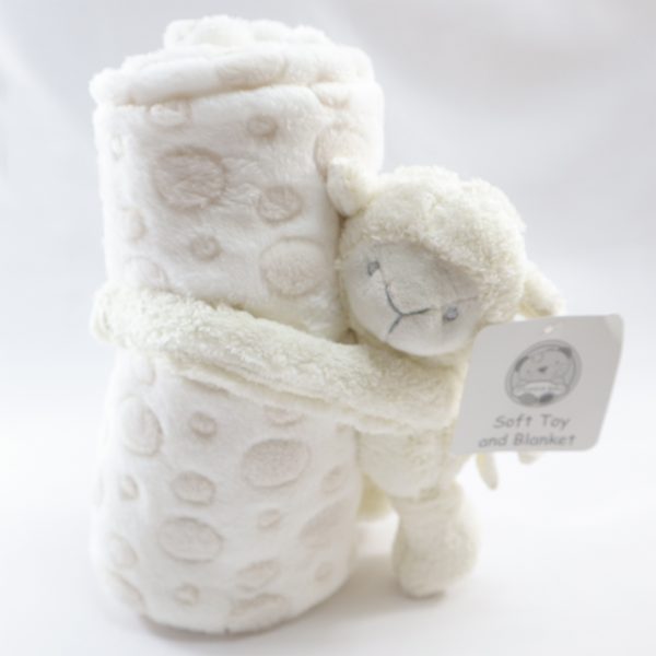 Cream Monkey Hug Toy Blanket