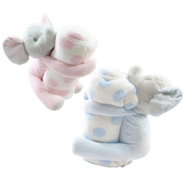 Blue Elephant Toy Blanket