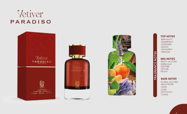 Vetiver Paradiso Perfume EDP 100ml Floral Citrus Fragrance by Nylaa Perfumes