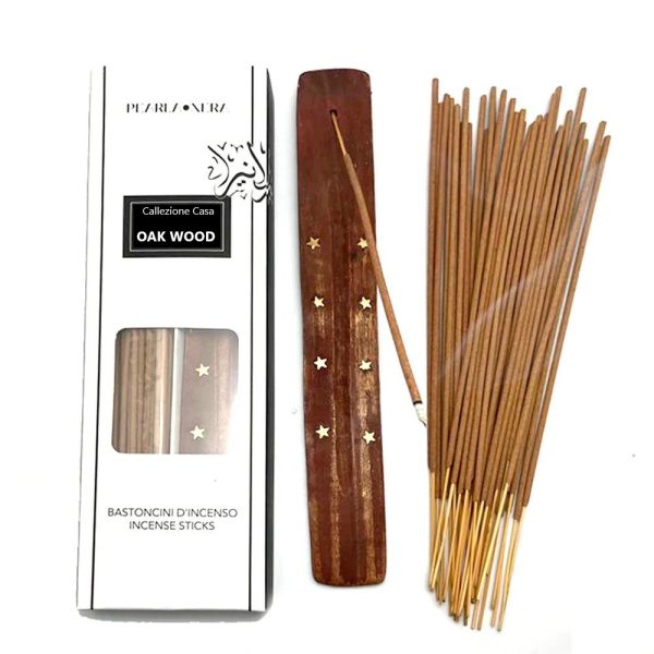 OAK WOOD INCENSE STICKS WITH WOODEN HOLDER