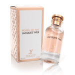 Roses de mai Jacques Yves in transparent bottle with pink perfume and pink package