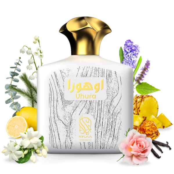 Uhura EDP 100ml by Nylaa Perfume for Women and Men Inspired by Accento Overdose Xerjoff Fragrance Notes: Top notes: Aldehydes, Eucalyptus, Pine, Lemon oil, Pineapple Middle notes: Jasmine, Lily of the Valley, Rose, Hyacinth Base notes: Indonesian patchouli, Amber, Vanilla