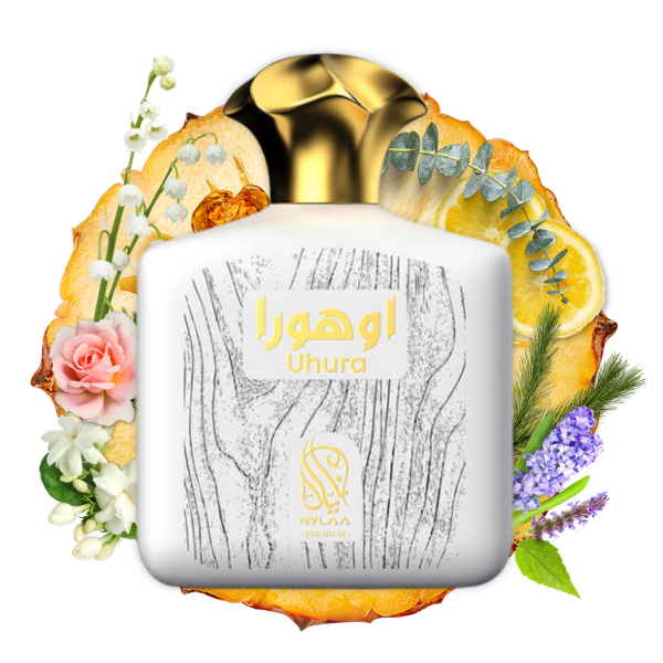 Uhura EDP 100ml by Nylaa Perfume for Women and Men Inspired by Accento Overdose Xerjoff Fragrance Notes: Top notes: Aldehydes, Eucalyptus, Pine, Lemon oil, Pineapple Middle notes: Jasmine, Lily of the Valley, Rose, Hyacinth Base notes: Indonesian patchouli, Amber, Vanilla