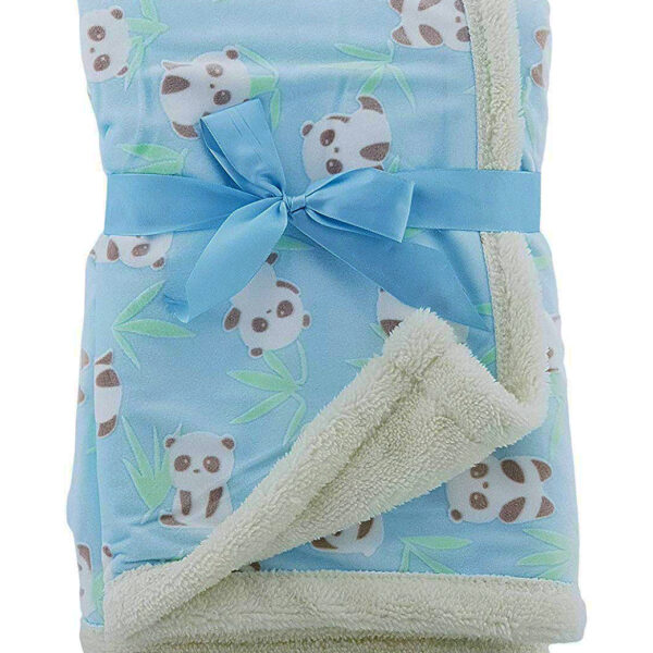Luxury Soft Fur Back Blanket Blue Design