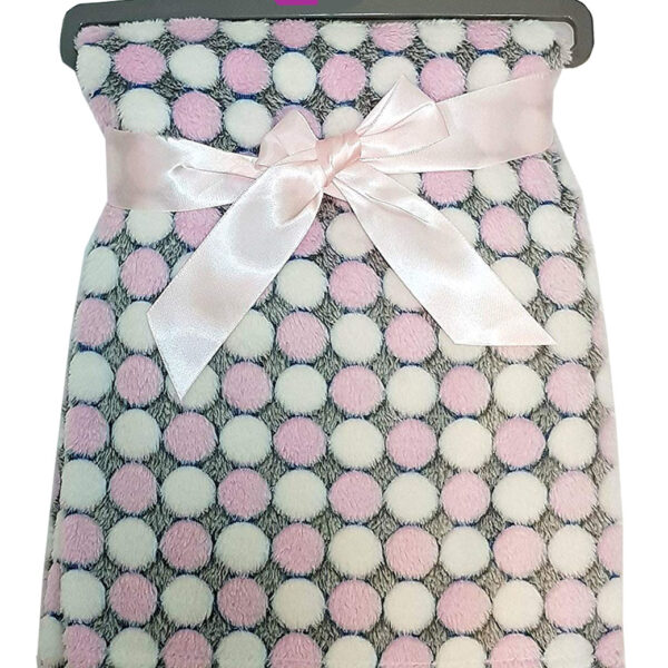 Luxury Soft Micro Fleece Blanket pink polka dot Design