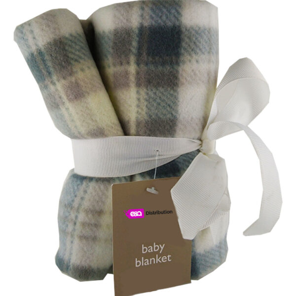 Luxury Soft Micro Fleece Blanket in a grey plaid Design