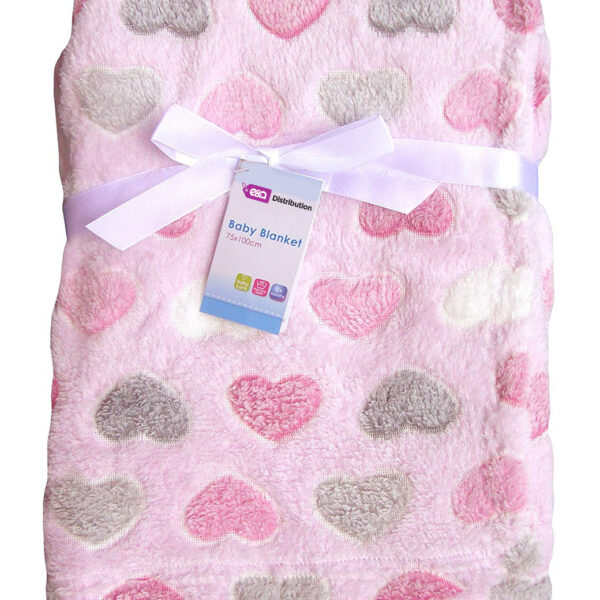 Luxury Soft Fleece Blanket Hearts Design