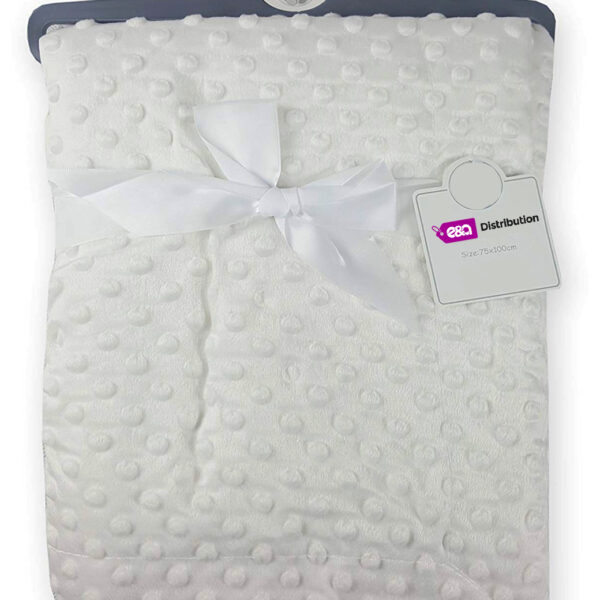 Luxury Soft White bubble Blanket with Cotton Back