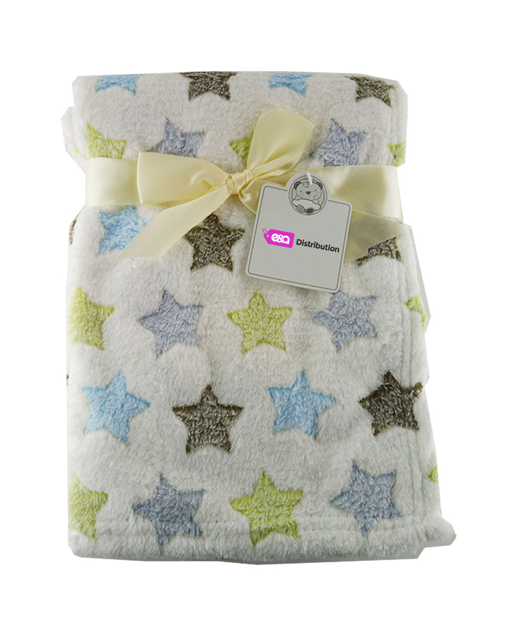 1-44.jpg Luxury Soft Fleece Blanket coloured stars Design - Image 1