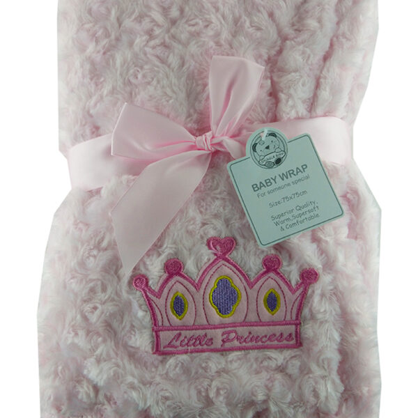 Luxury Soft rose bud Blanket pink princess crown Design