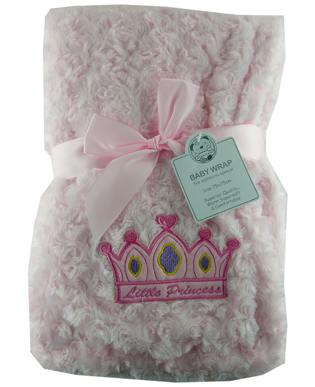 1-7-1.jpg Luxury Soft rose bud Blanket pink princess crown Design - Image 1