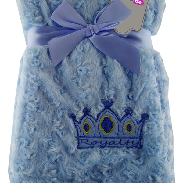 Luxury Soft blue crown Prince  Blanket