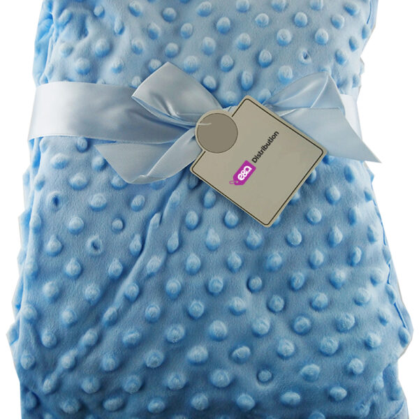 Luxury Soft Blue bubble Blanket with Cotton Back