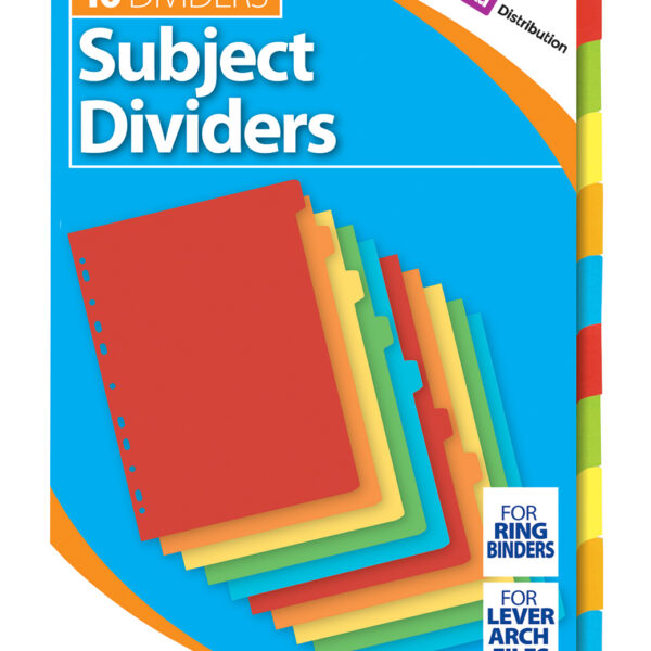 10 Card Sheet Subject Divider