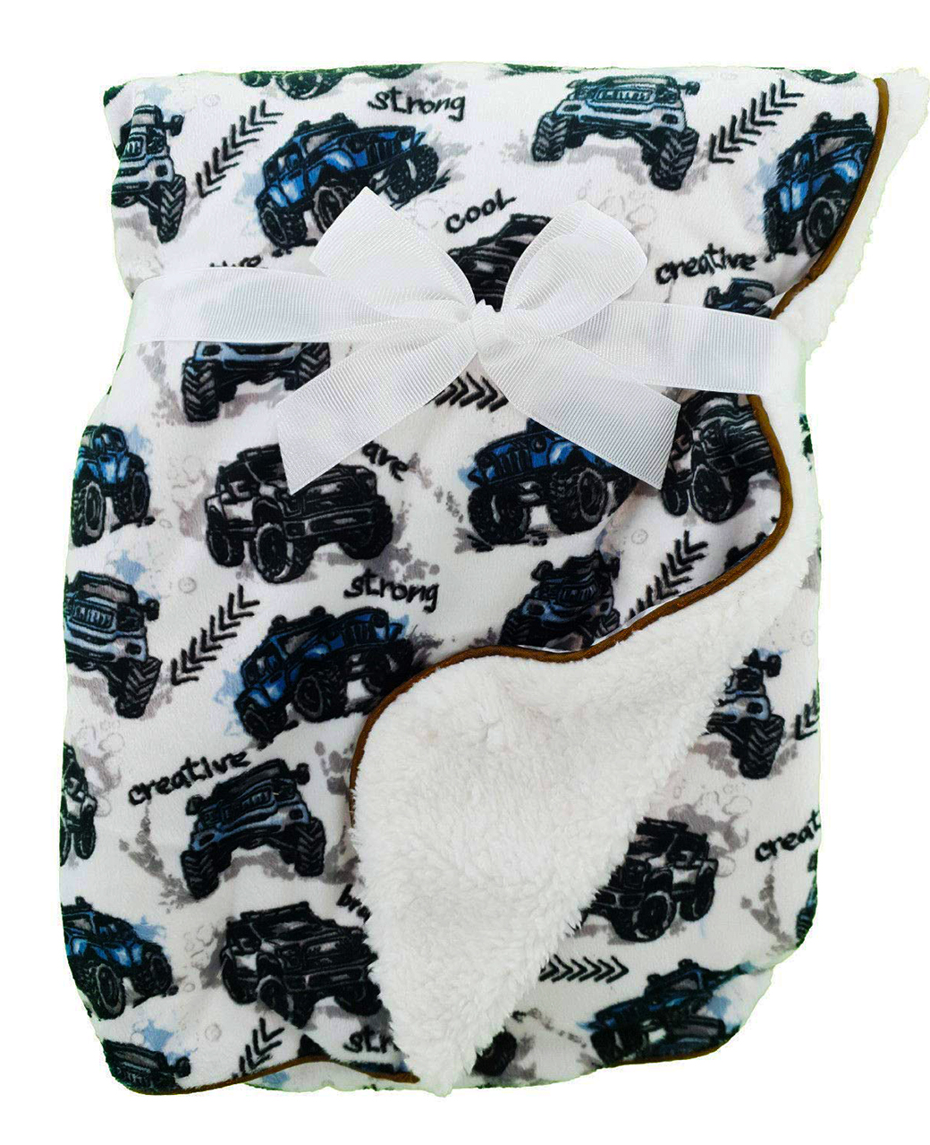 2-20.jpg Luxury Soft Fur Back Blanket Blue offroad cars Design - Image 1