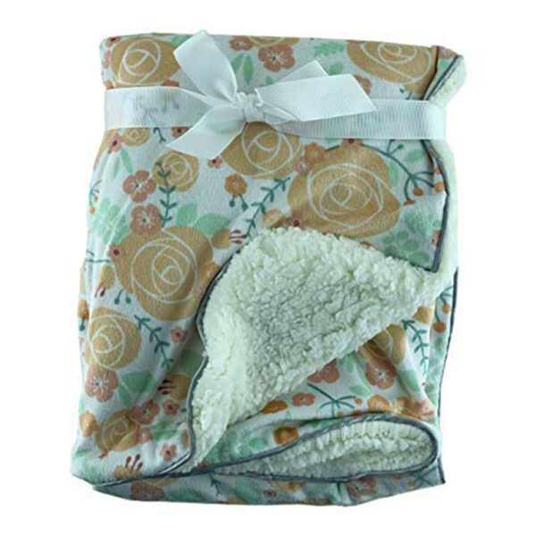Luxury Soft Fur Back Blanket brown roses Design