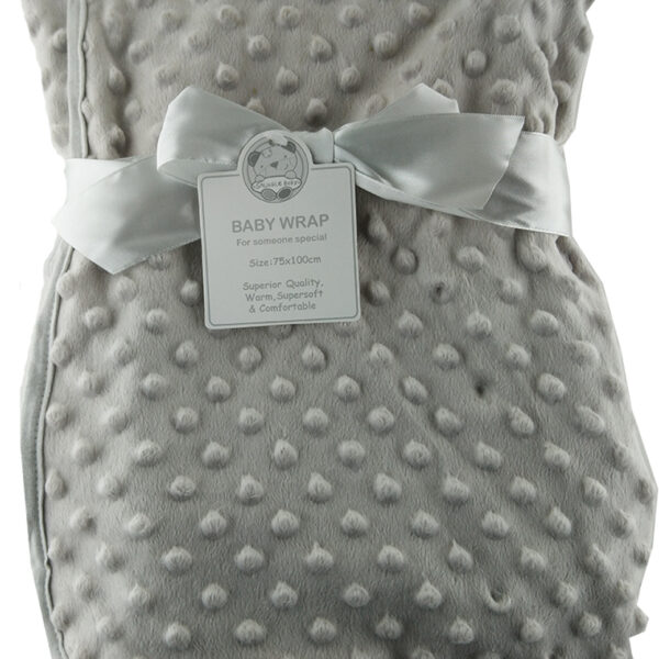 Luxury Soft Grey bubble Blanket with Cotton Back