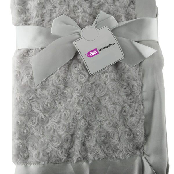 Supersoft Luxurious  Swirl Plush Satin Edged Baby Pram Crib Blanket