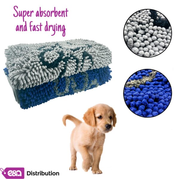 E&A MICROFIBRE SUPER ABSORBENT NOODLE MAT with non slip back FOR PETS 80x50 cm