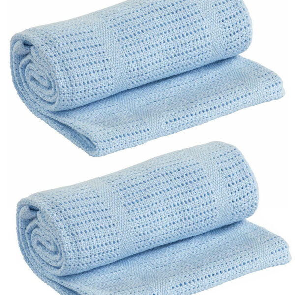 Two Cellular Blankets 70x90cm | Blue