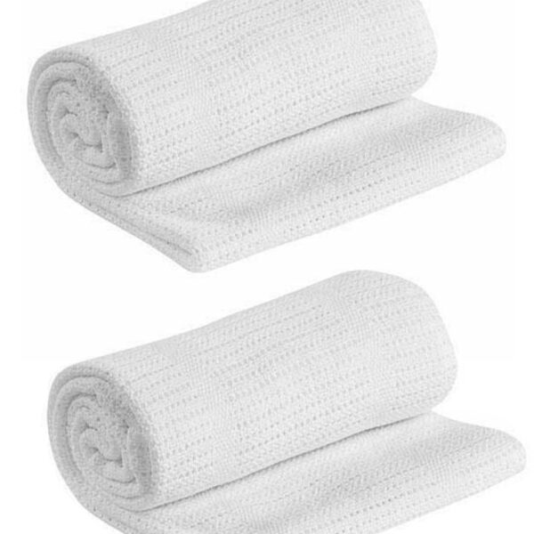 Two Cellular Blankets 70x90cm | White