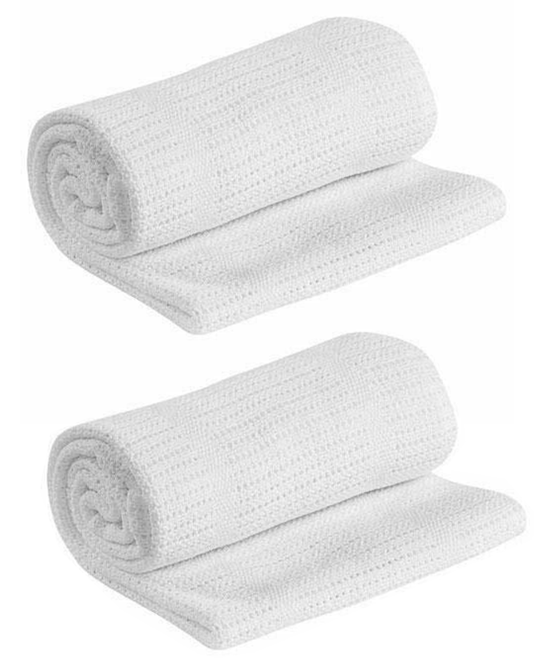 2x-Blanket-70x90-White-for-web-1040x1280-1.jpg Two Cellular Blankets 70x90cm | White - Image 1