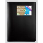 A5 Black Display Book with Zipped Closure 20 Plastic Pockets 20 Presentation Folders