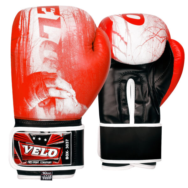 Velo® Premium Boxing Gloves For Combat Training- Red -Unisex DX Leather