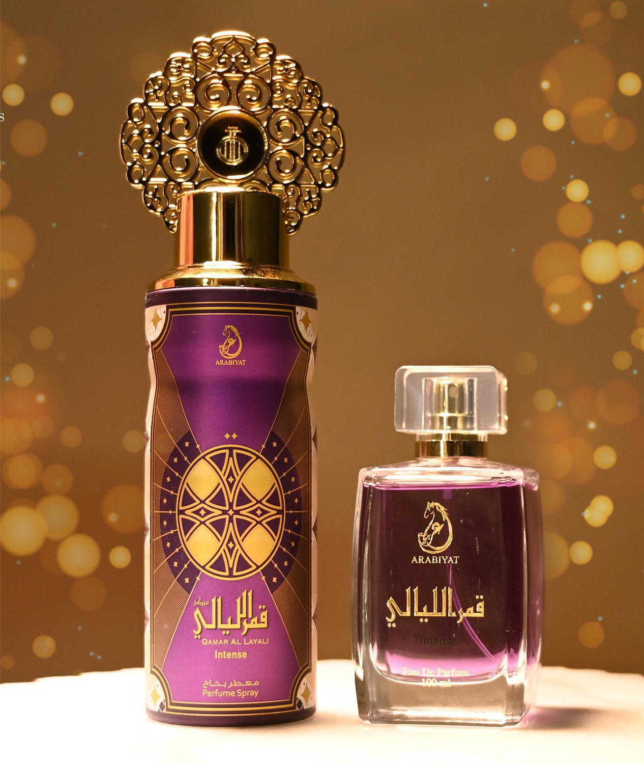 4-30.jpg Qamar Al Layali Intense 100ml Perfume Gift Set and Deo - Image 1