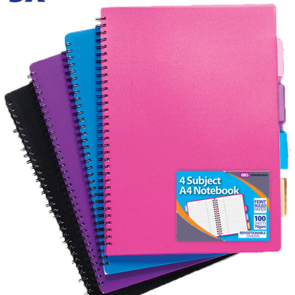 5 X A4 Subject Notebook