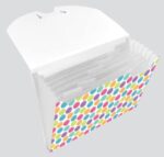 A4 Expanding File Folder with 6 Sections and Label Tags Spotted Design - Image 2