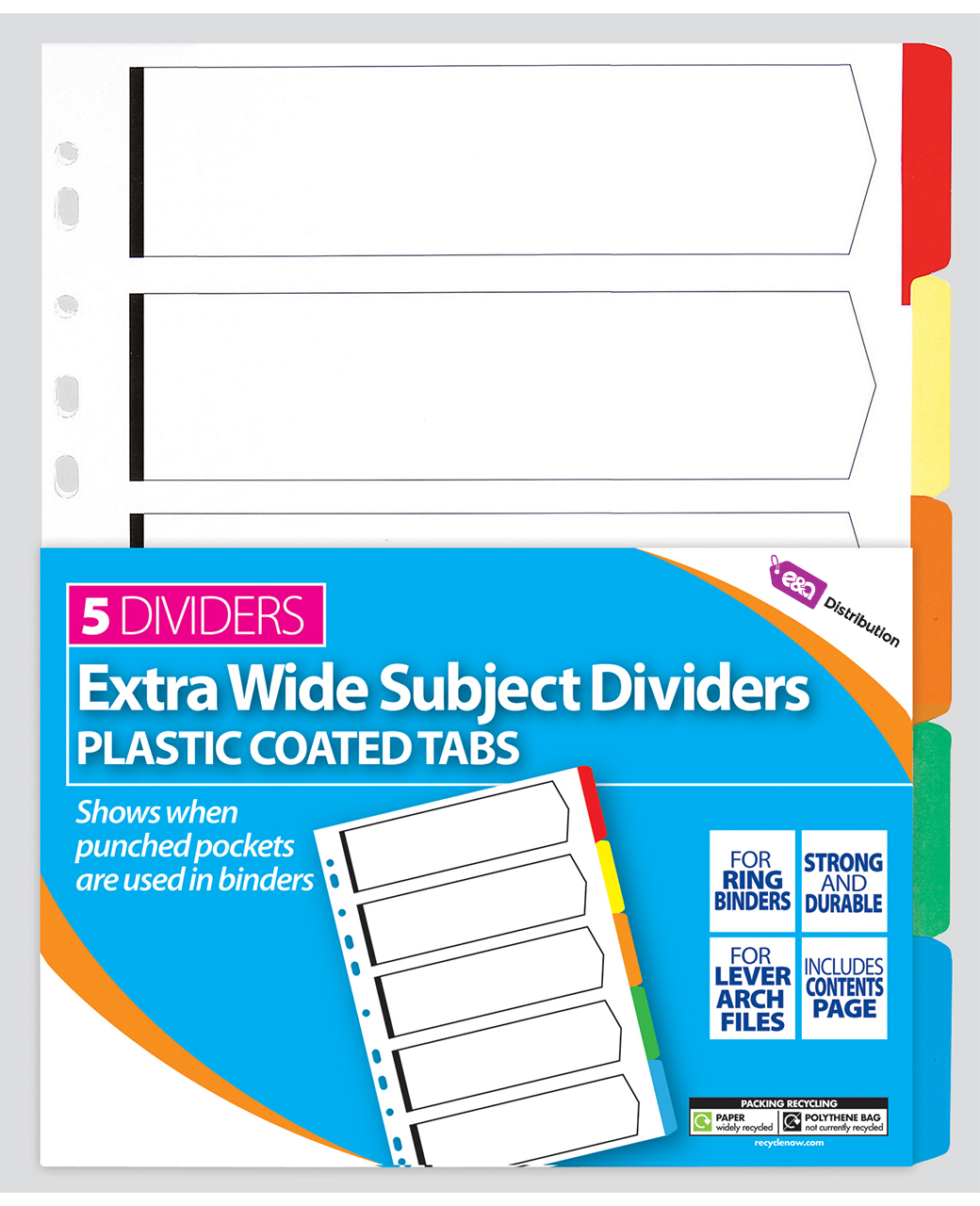 5-Pack-Extra-Wide-Subject-Dividers-Plastic-Coated-Tabs.jpg 5 Extra Wide Plastic Coated Tabs Subject Divider - Image 1